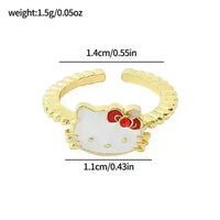 Luxurious Hello Kitty Open Ring - Bear Hugs