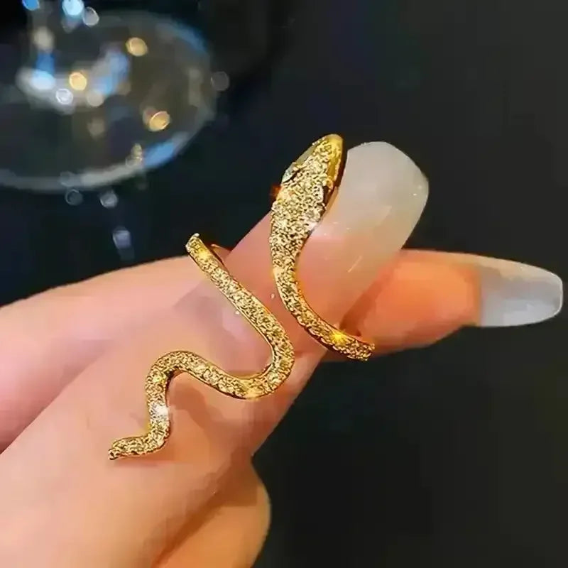 Luxurious Snake Rhinestone Wrap Ring - Bear Hugs