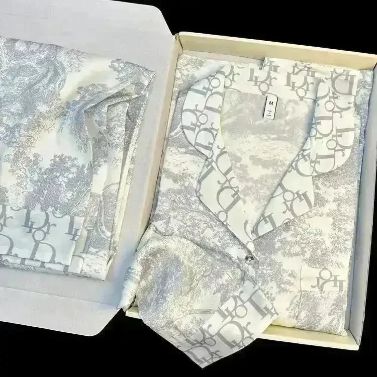 Luxury Designer Ice Silk Night Suit - Bear Hugs