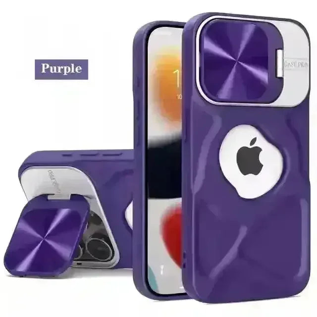 Luxury Flip Up Bracket Camera Protect Case (For iPhones) - Bear Hugs