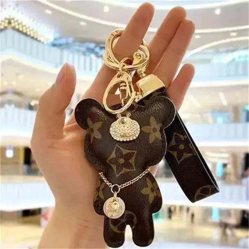 Luxury Monogram Hip Hop Bear Keychain - Bear Hugs