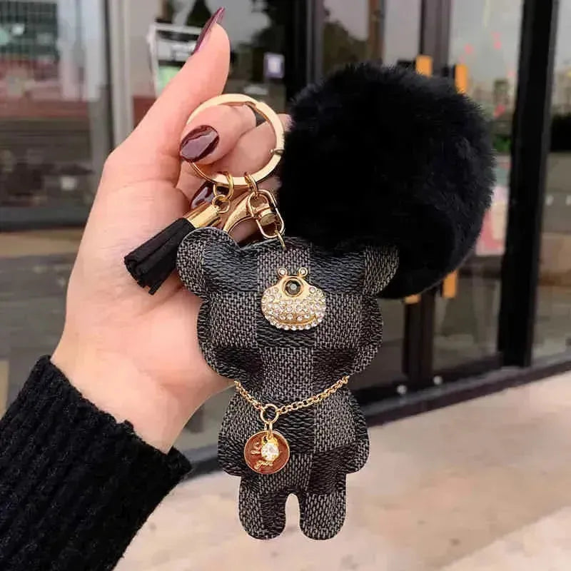 Luxury Monogram Hip Hop Bear Keychain - Bear Hugs