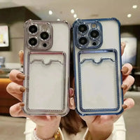 Luxury Transparent Card Holder Phone Case (For iPhones) - Bear Hugs