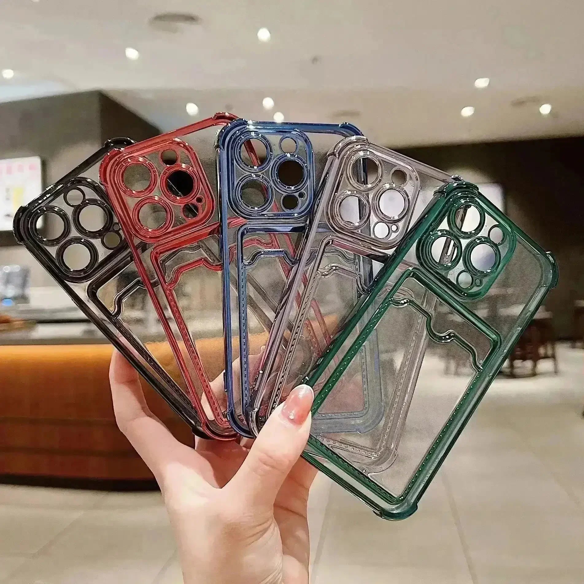 Luxury Transparent Card Holder Phone Case (For iPhones) - Bear Hugs
