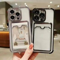 Luxury Transparent Card Holder Phone Case (For iPhones) - Bear Hugs