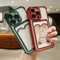 Luxury Transparent Card Holder Phone Case (For iPhones) - Bear Hugs