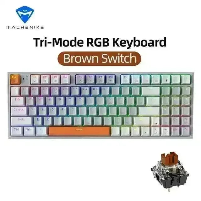 Brown Machenike K500W Wireless Mechanical Keyboard