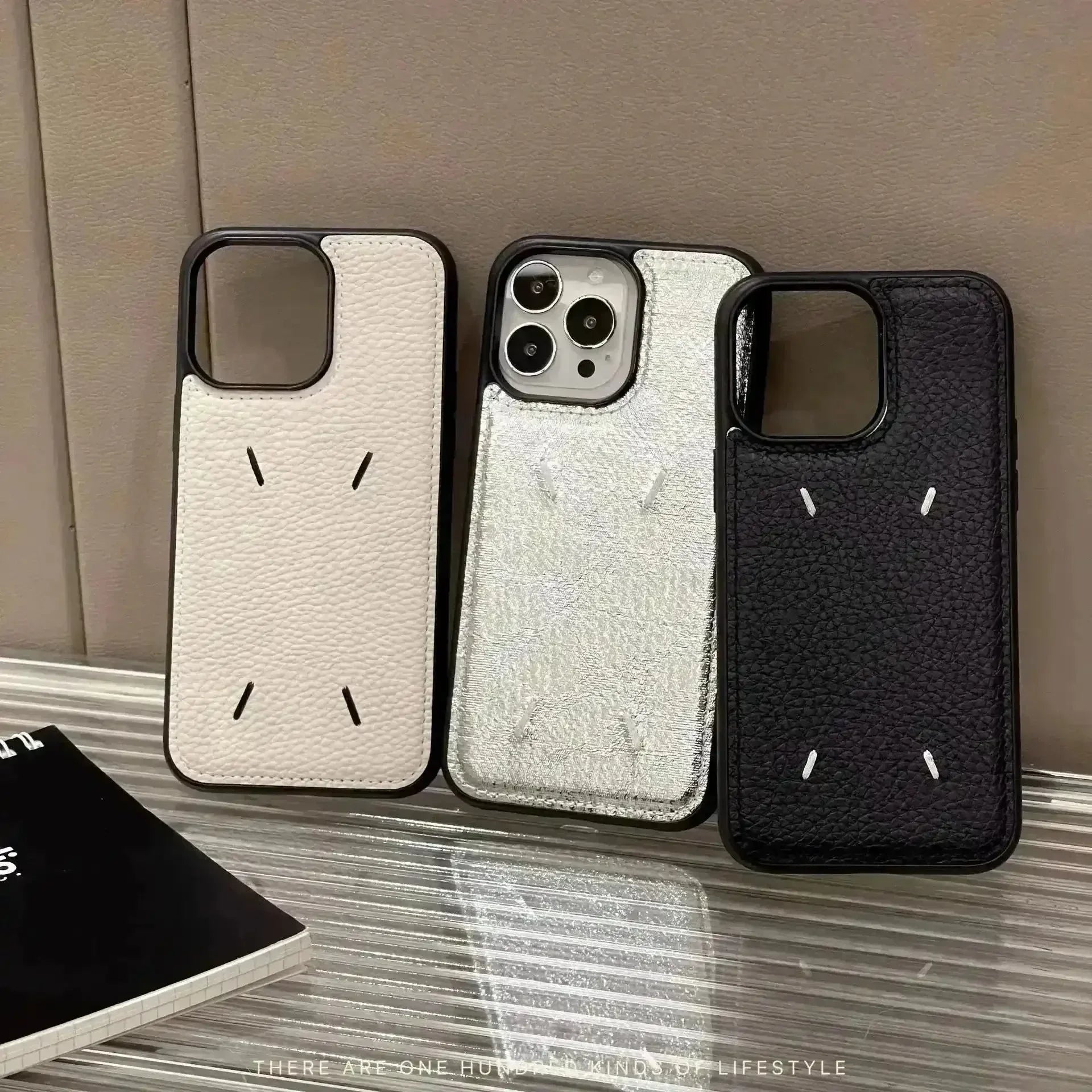 Maison Margiela Leather iPhone 12 Case With Strap - Black - One Size Maison Margiela Leather iPhone 12 Case With Strap - Black - One Size