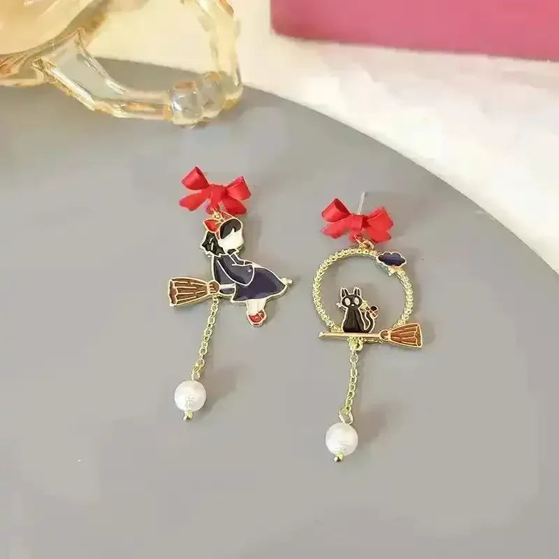 Majestic Bow Broom Earrings - Bear Hugs