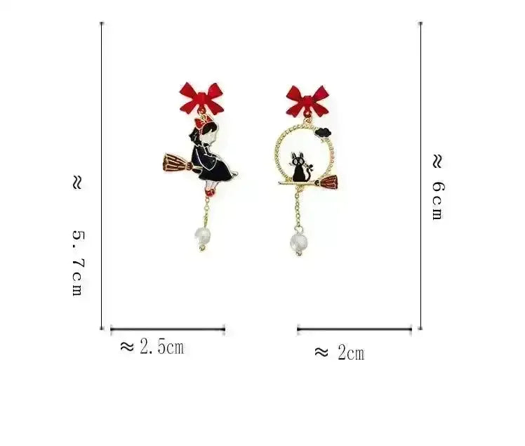 Majestic Bow Broom Earrings - Bear Hugs