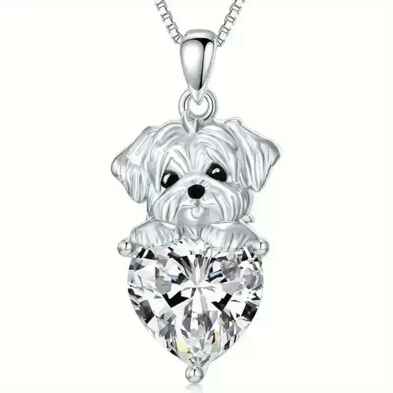 Maltese Dog Shining Pendant - Bear Hugs