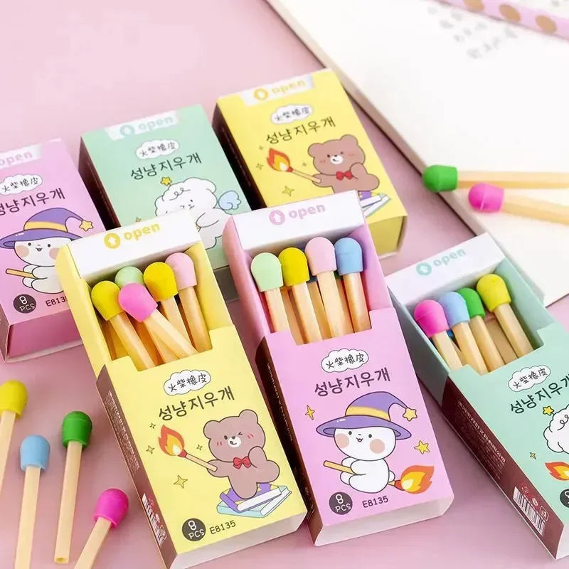 Match-ical Matchstick Eraser (Set of 8) - Bear Hugs