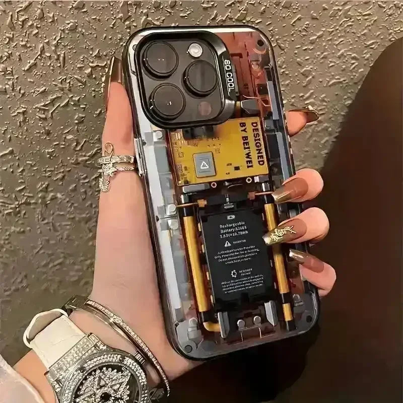 Mechanical Transparent Sci-Fi Phone Case (For iPhones) - Bear Hugs