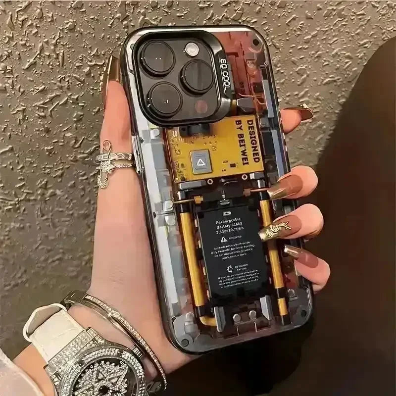 Mechanical Transparent Sci-Fi Phone Case (For iPhones) - Bear Hugs