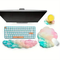 Memory Foam Cloud Keyboard Wrist Rest Set - Bear Hugs