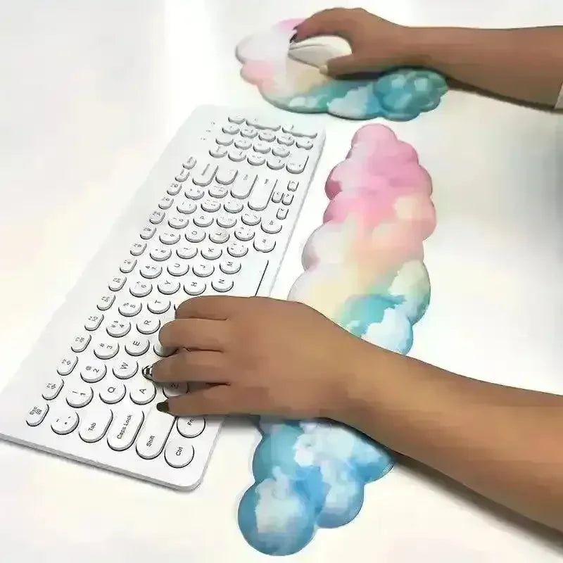Memory Foam Cloud Keyboard Wrist Rest Set - Bear Hugs