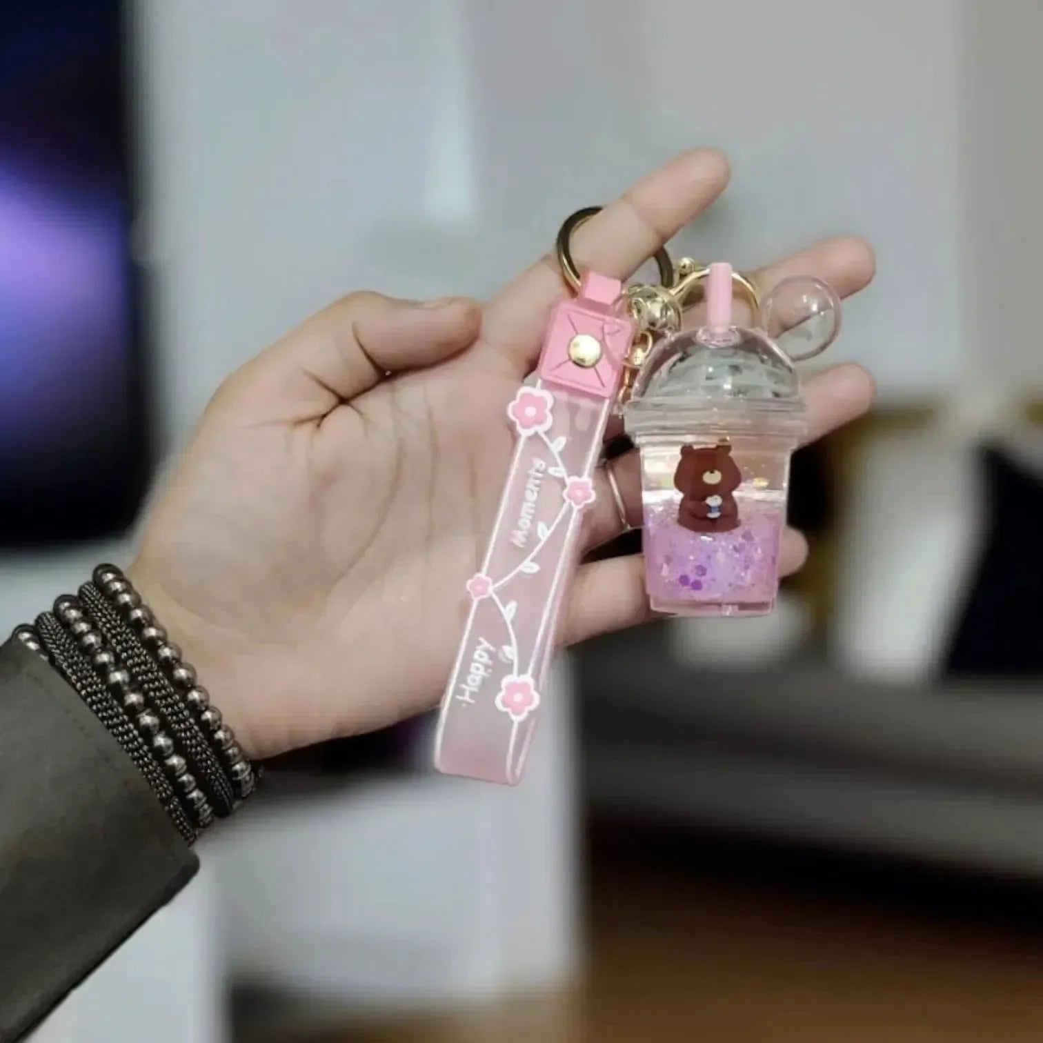Mickey Tumbler Liquid Keychain - Bear Hugs