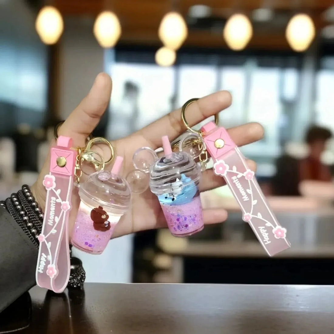 Mickey Tumbler Liquid Keychain - Bear Hugs