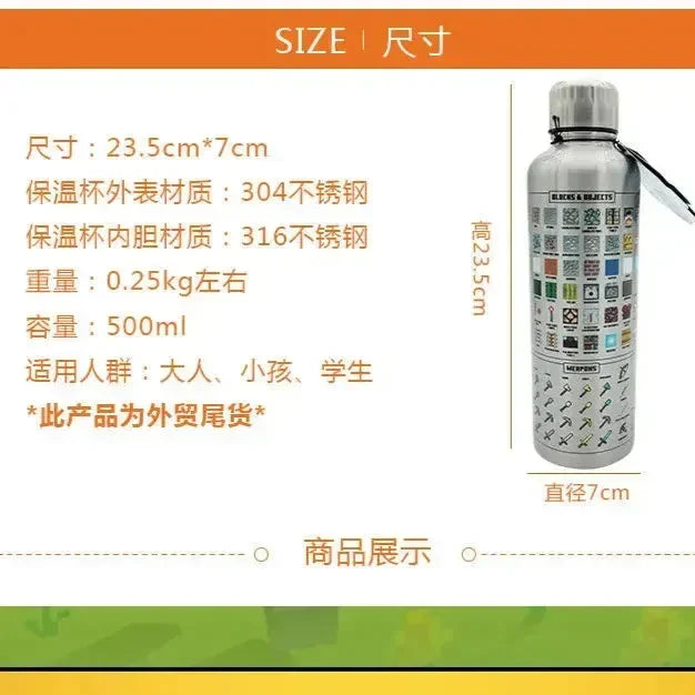 Minecraft My World Insulated Bottle (500 ml) - Bear Hugs