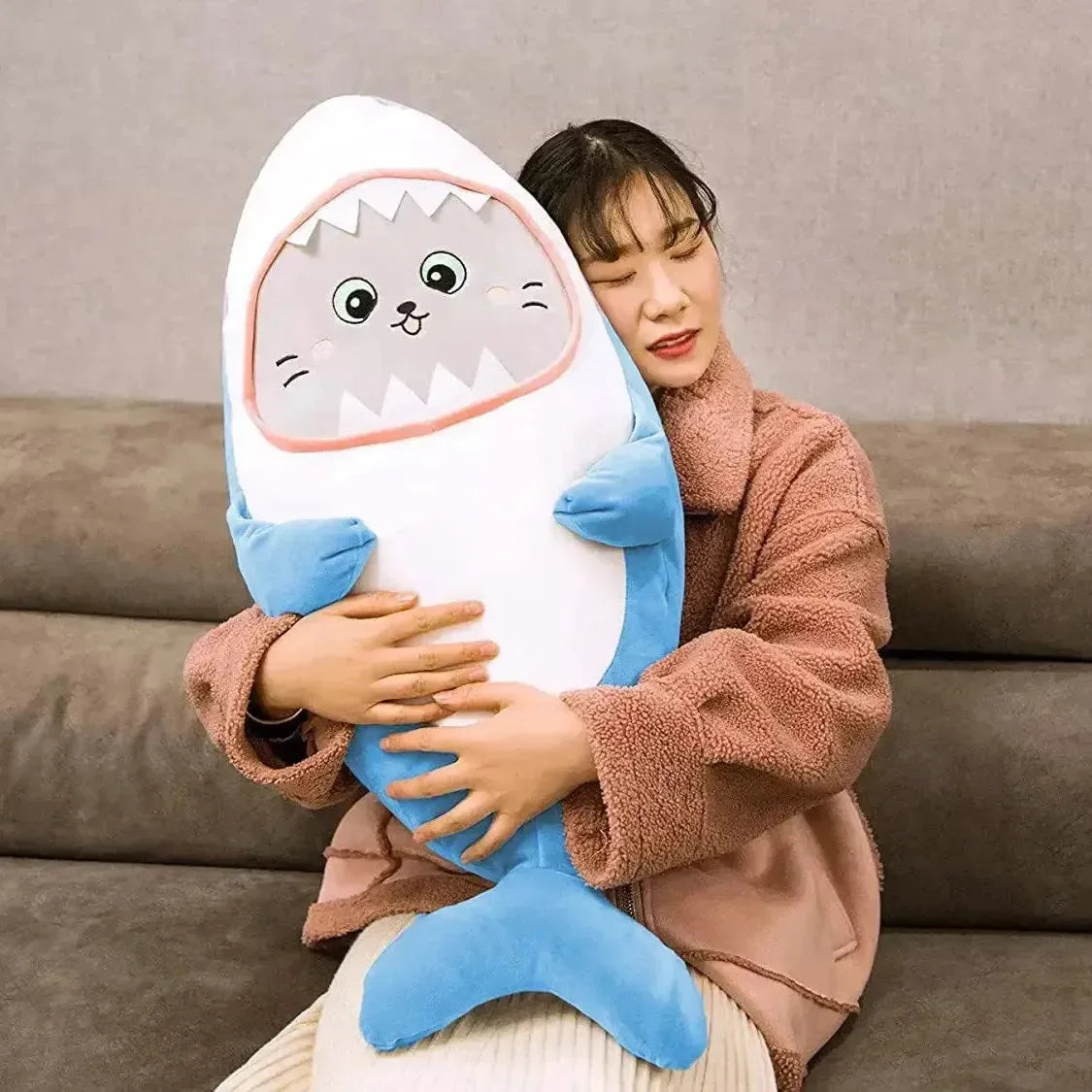 Mofusand Cat Shark Plush Pillow - Bear Hugs