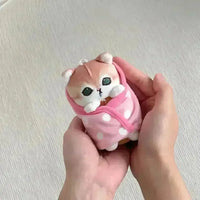 Mofusand Wrapped Quilt Plush Keychain - Bear Hugs