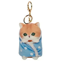 Mofusand Wrapped Quilt Plush Keychain - Bear Hugs