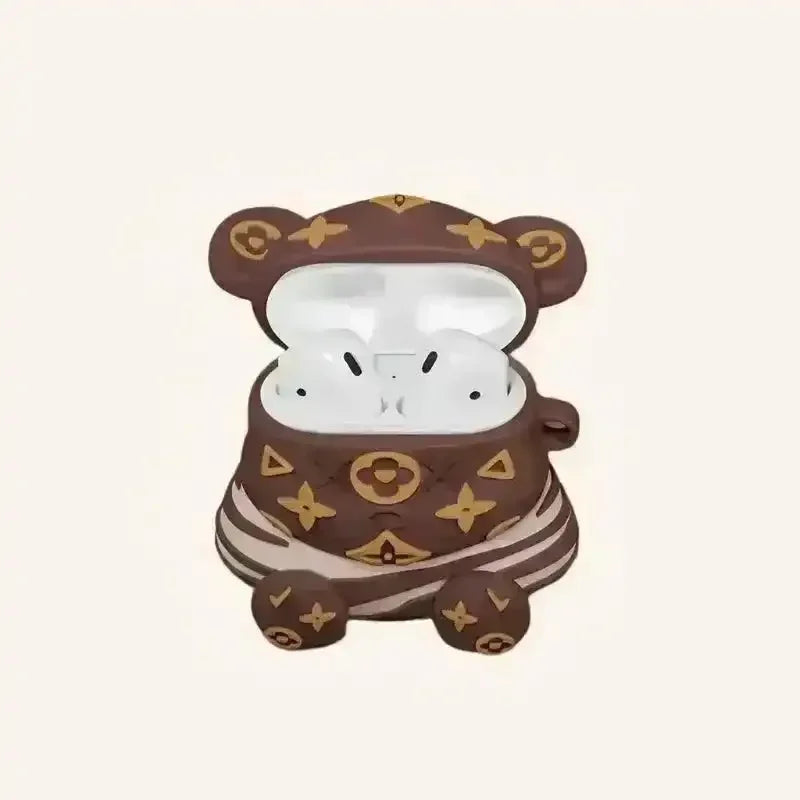 Monogram Luxury Bear Case (For Airpods) - Bear Hugs