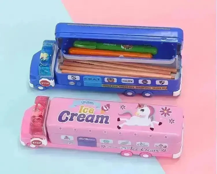 Moving Bus Pencil Box For Kids - Bear Hugs