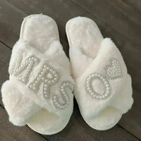 Mrs. Heart Customised Letter Plush Sandals - Bear Hugs