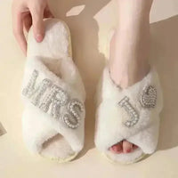 Mrs. Heart Customised Letter Plush Sandals - Bear Hugs