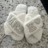 Mrs. Heart Customised Letter Plush Sandals - Bear Hugs