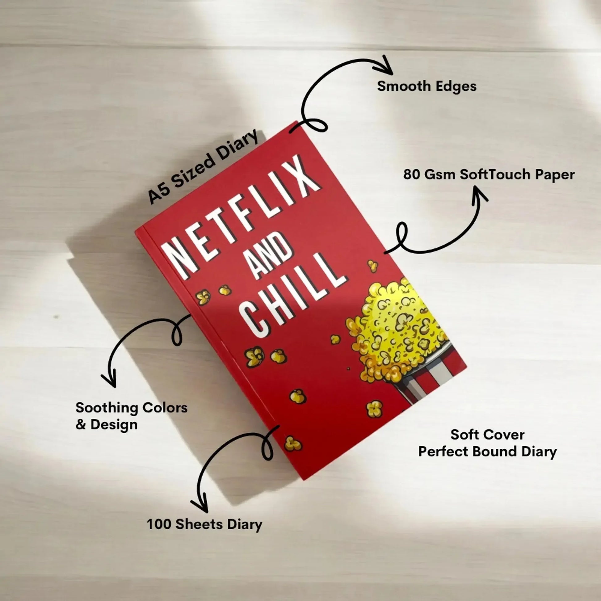 Netflix And Chill A5 Notebook - Bear Hugs