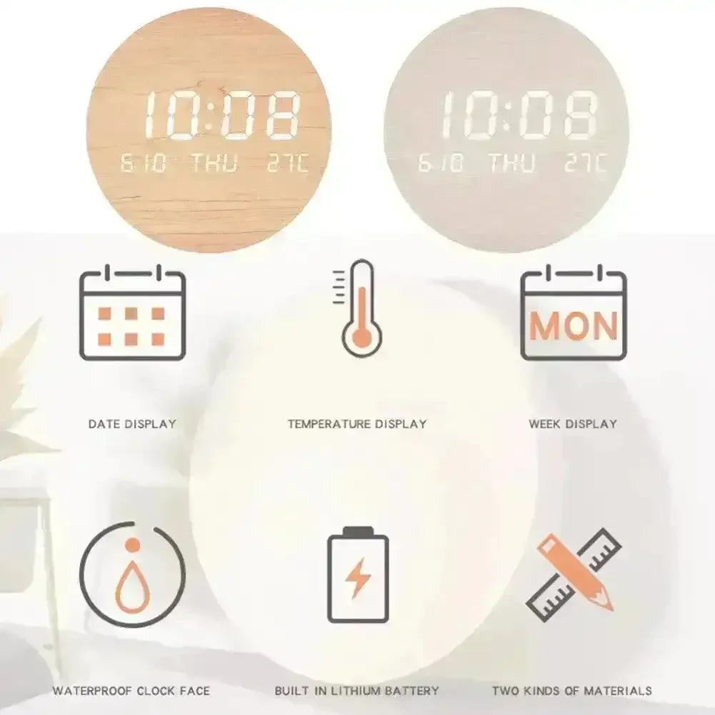 Nordic Style Wooden Hanging Clock - Bear Hugs