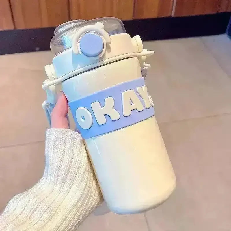 Okay To Drink 2 in 1 Water Bottle (650 ml) - Bear Hugs