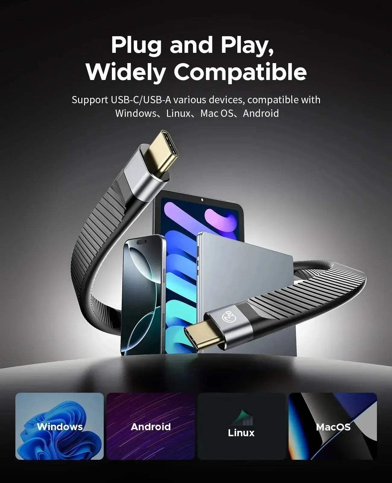 ORICO 5Gbps Portable Solid State Drive 480MB/s Magnetic External SSD for iPhone 16 15 Pro/Max ProRes 4K HDR Record and Store - Bear Hugs