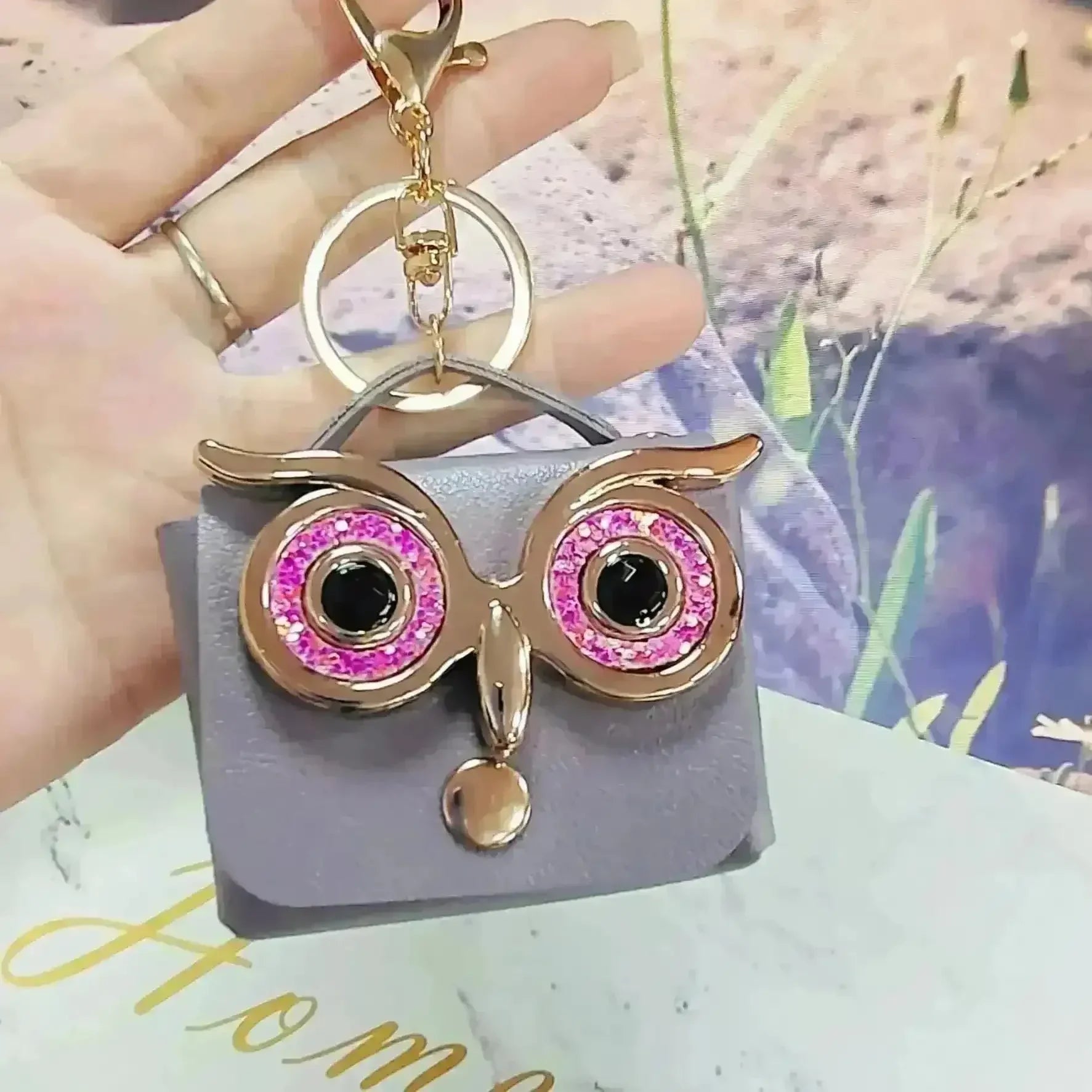 Owl Eye Leather Coin Purse Keychain - Bear Hugs