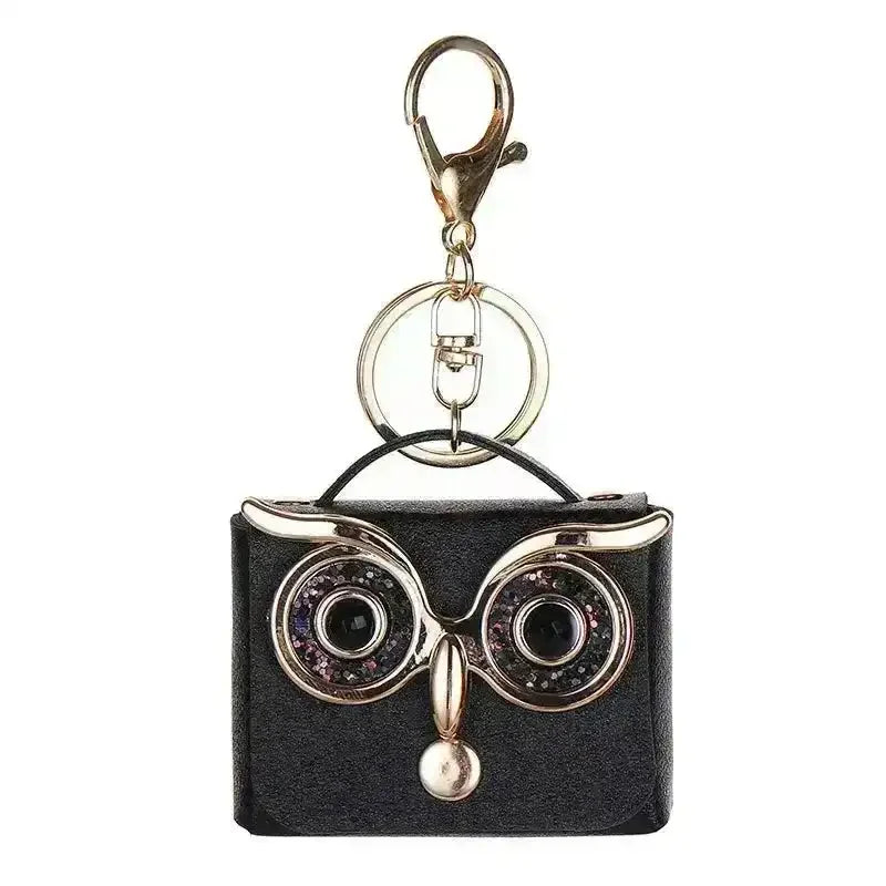 Owl Eye Leather Coin Purse Keychain - Bear Hugs