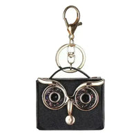 Owl Eye Leather Coin Purse Keychain - Bear Hugs