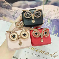 Owl Eye Leather Coin Purse Keychain - Bear Hugs