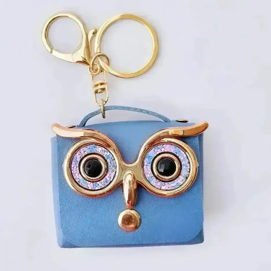 Owl Eye Leather Coin Purse Keychain - Bear Hugs