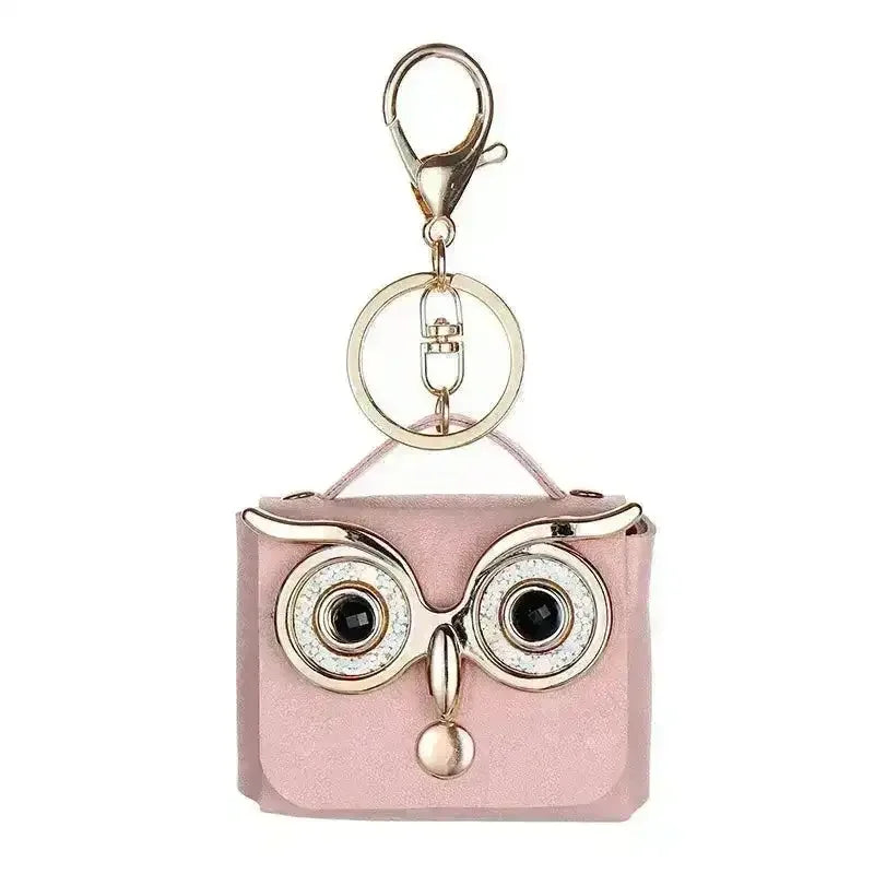 Owl Eye Leather Coin Purse Keychain - Bear Hugs