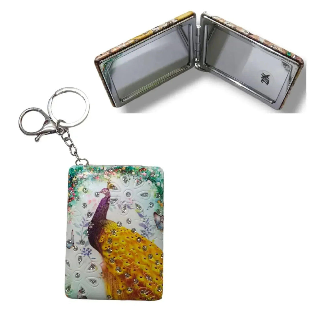 Peacock Theme Mirror Keychain - Bear Hugs