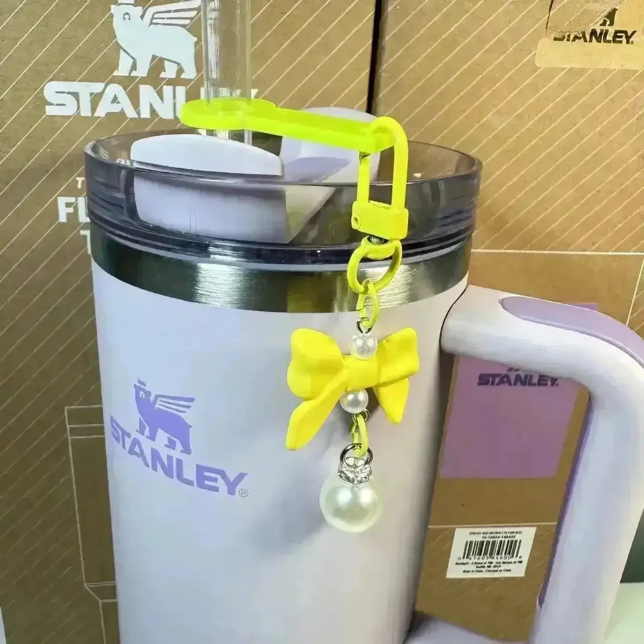 Pearl Straw Pendant for Stanley Cup - Bear Hugs