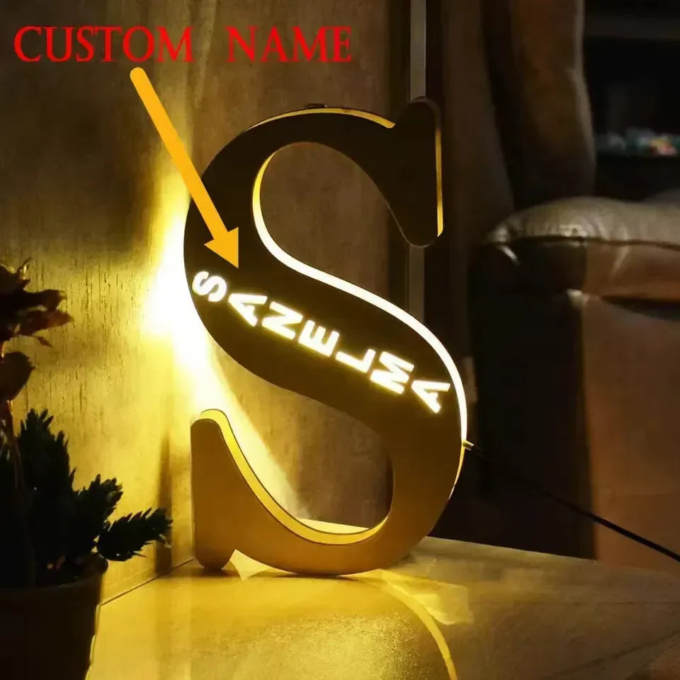 Personalized Letter Light Lamp - Bear Hugs