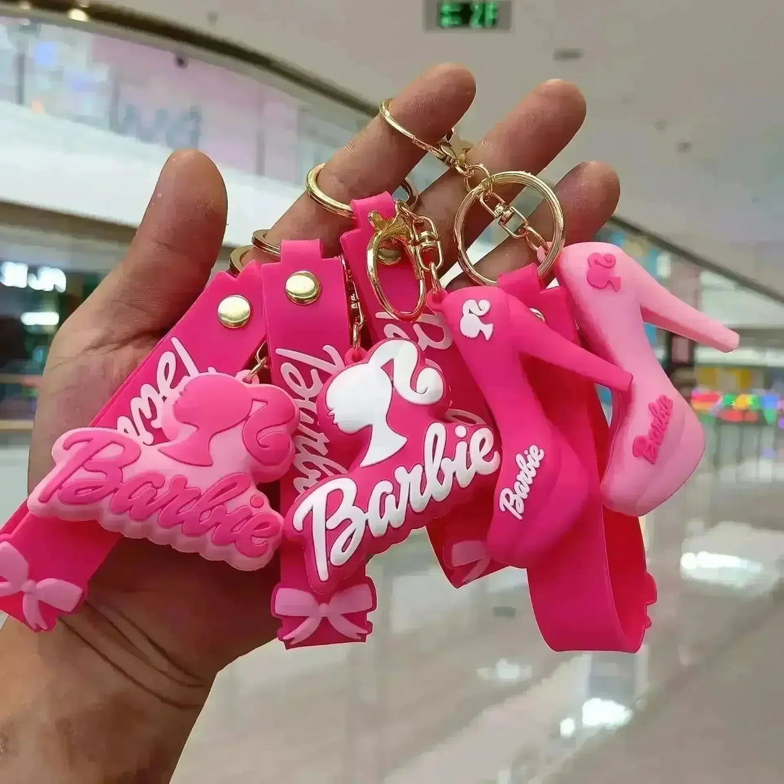 Pink Barbie 3D Keychain - Bear Hugs