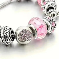 Pink Heart Charm Bracelet - Bear Hugs