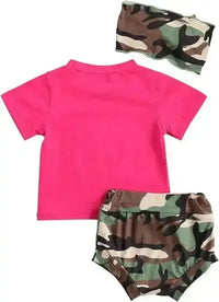 Pink in my Dad's Camo World T-shirt and Shorts Set - Bear Hugs