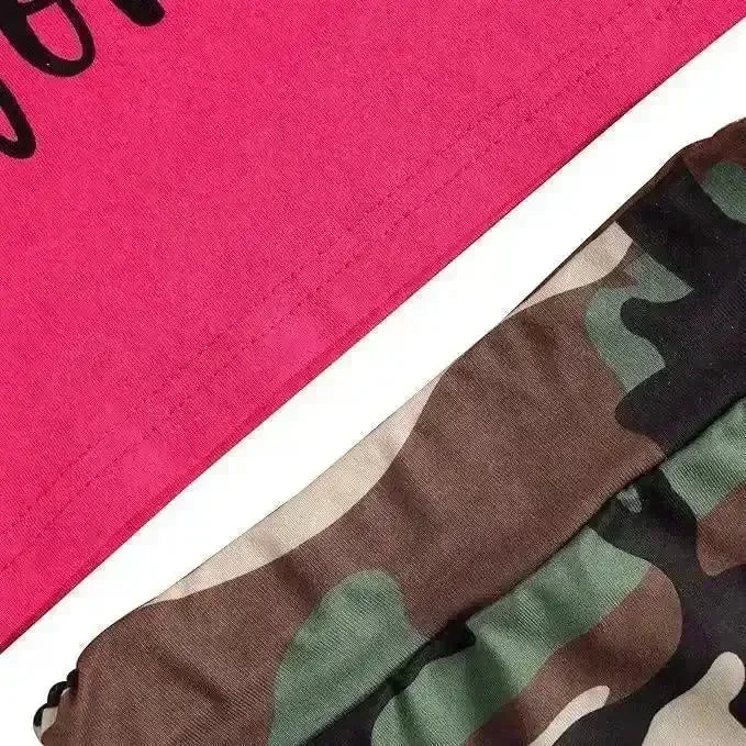 Pink in my Dad's Camo World T-shirt and Shorts Set - Bear Hugs