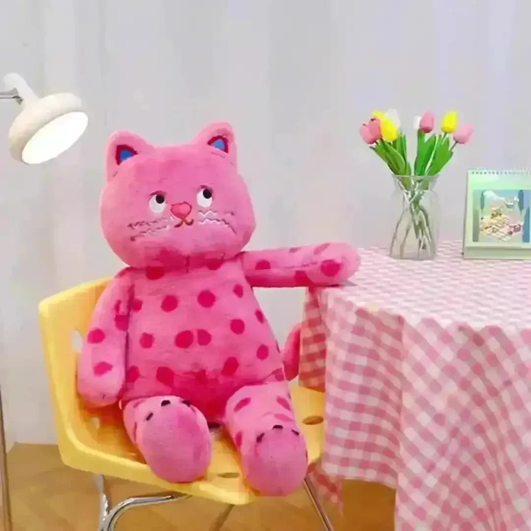 Pink Polka Dot Cat Plush Toy - Bear Hugs