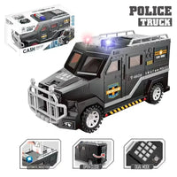 Playful Police Truck Piggy Bank - Bear Hugs